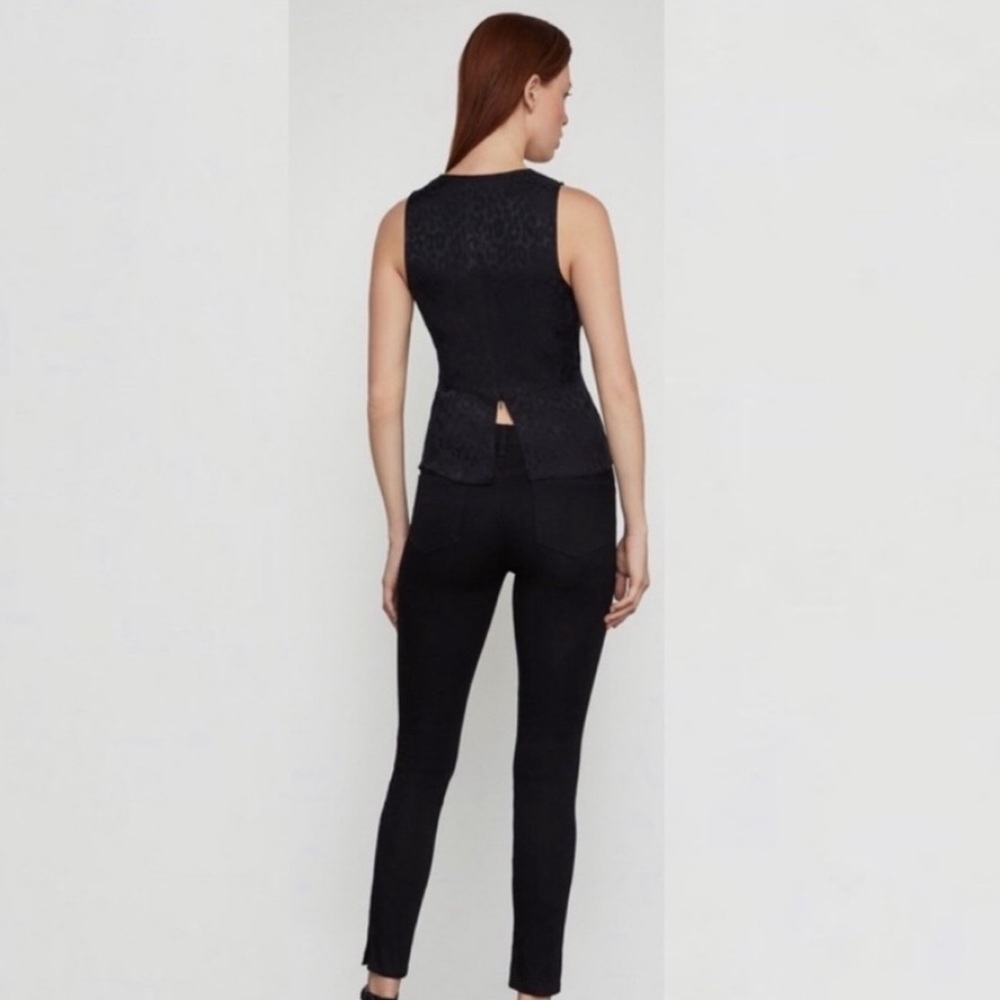 BCBGMaxAzria Black Leopard Twist Front Tank Top - Picture 3 of 5